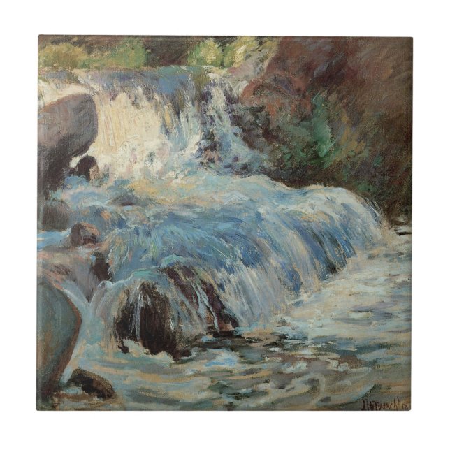 Carreau La cascade par Twachtman, l'impressionnisme Vintag (Devant)