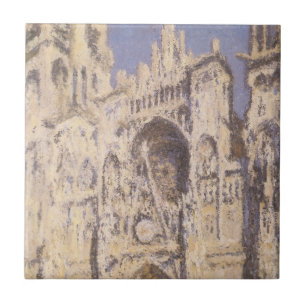 Carreau La Cathédrale de Rouen, harmonie bleue or par Clau