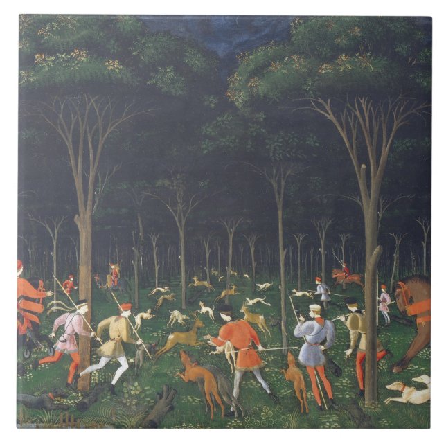 Carreau La chasse dans la forêt (par Paolo Uccello) (Devant)