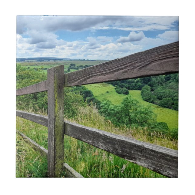 Carreau La clôture en bois dans la campagne anglaise (Devant)