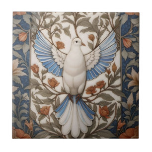 Carreau La colombe paisible William Morris Inspiré Floral