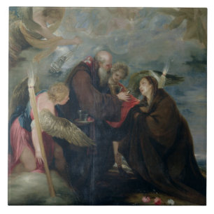 Carreau La communion du rose de St de Viterbe (la Vierge)