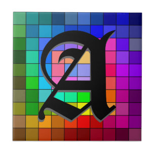 Carreau La couleur en verre souillé d'initiale ébrèche 