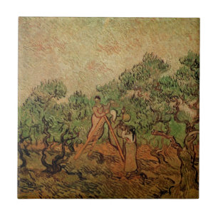 Carreau La Cueillette des olives par Vincent van Gogh