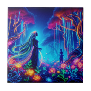 Carreau La déesse Neon Forêt de Lumière Imaginaire conte d