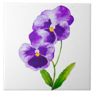 Carreau "La fête du Pansy" sur un carrelage en céramique (