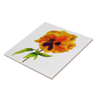Carreau "La fête du Pansy" sur un carrelage en céramique (