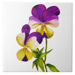 Carreau "La fête du Pansy" sur une Carrelage en céramique 