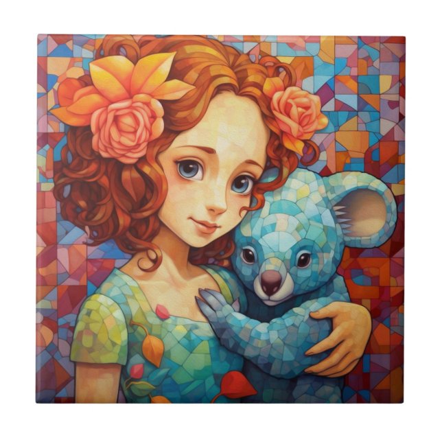 Carreau La fille et koala (Devant)