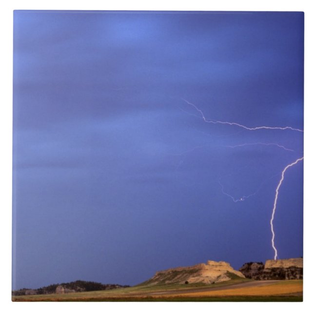 Carreau La foudre frappe les buttes près de Scottsbluff (Devant)