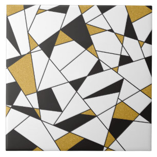 Carreau La géométrie d'art moderne - noire et blanc avec