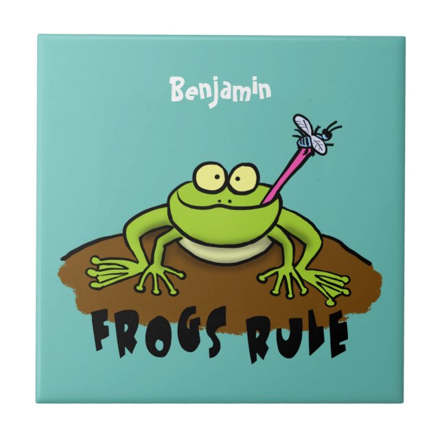 Carreau La grenouille règle drôle dessin de grenouille ver (Devant)