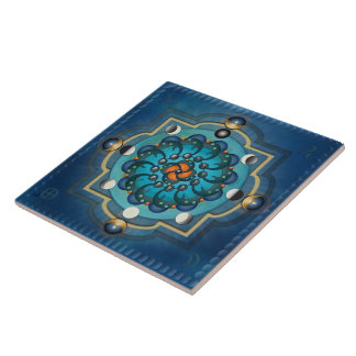 Carreau La lune de mandala met la tuile en phase