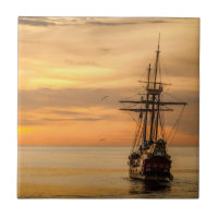 La mer calme - Galion à voile
