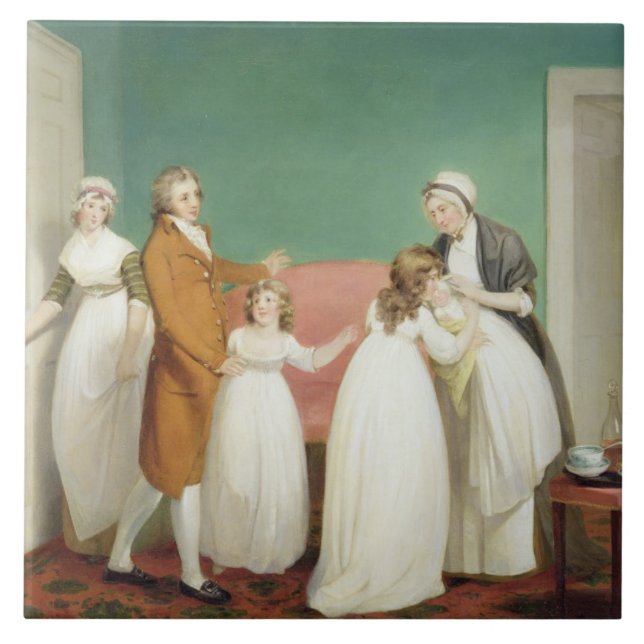 Carreau La naissance de l'héritier, c.1799 (huile sur la (Devant)