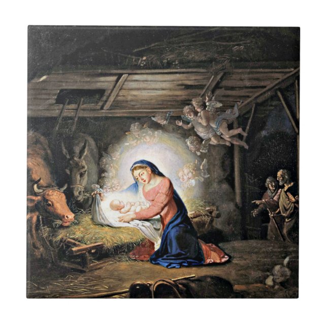 Carreau La Nativité du Christ, Vladimir Borovikovsky, (Devant)