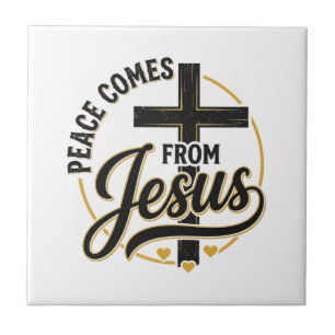 Carreau La paix vient de Jésus-Christ Croix chrétienne T-s