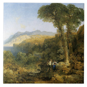 Carreau La peinture de Thomas Moran, Côte Amalfi,