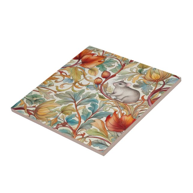 Carreau La petite souris sur le feuille (Côté)