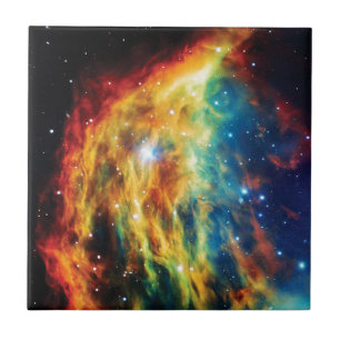 Carreau La photo de la nébuleuse Medusa Hubble dans l'espa