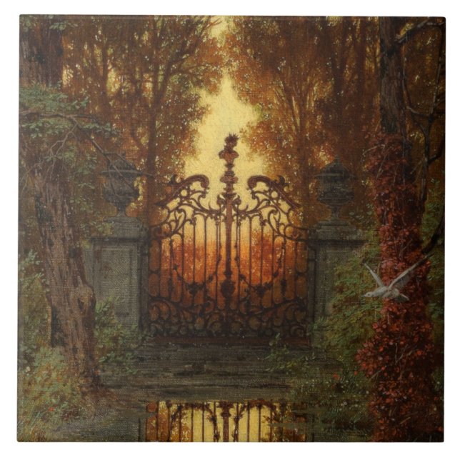 Carreau La porte du château (par Ferdinand Knab) (Devant)