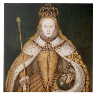 Carreau La Reine Elizabeth I dans des robes longues de