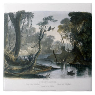 Carreau La rivière de coupure, branche du Wabash, plaquen
