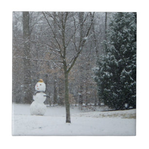 Carreau La scène de neige hivernale du voisin