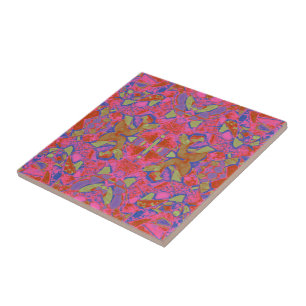 Carreau La tribu Boho Hippie Pink Purple Blue Green Motif