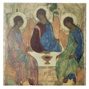 Carreau La trinité sainte, 1420s (tempera sur le panneau)