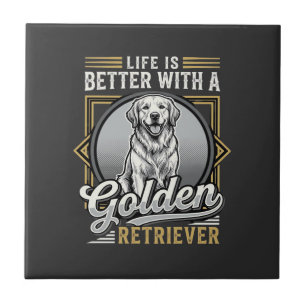 Carreau La vie de Golden Retriever est meilleure Chien