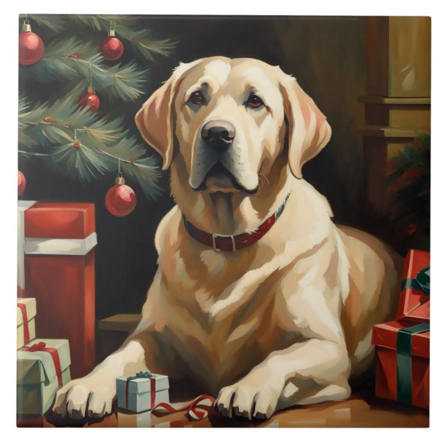 Carreau Labrador Retriever Christmas (Devant)