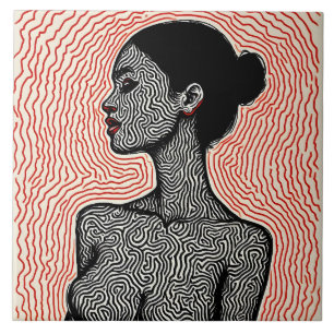Carreau Labyrinthe de son éveil – Un portrait minimaliste