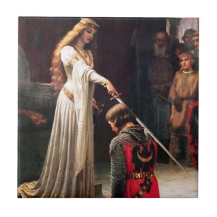 Carreau "L'Accolade" Peinture médiévale d'Edmund Blair L