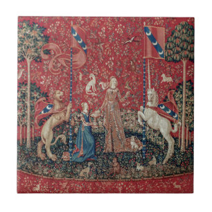 Carreau Lady and Unicorn Medieval Tapestry Taste