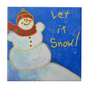 Carreau Laisse-Le Neiger ! Carrelage en céramique Snowman 