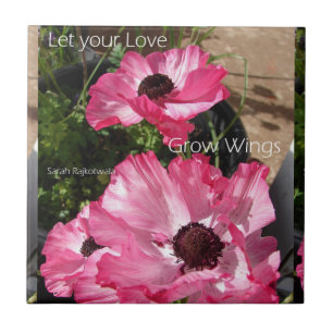 Carreau Laisser grandir votre aile Ailes florale Citation 