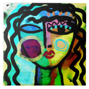 Carreau Laissez-moi seul Art Abstrait original