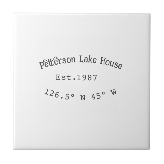 Carreau Lake house et. Date année coordonnées personnalisé (Devant)