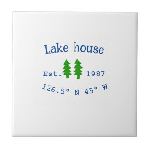 Carreau Lake house et. Date année coordonnées personnalisé