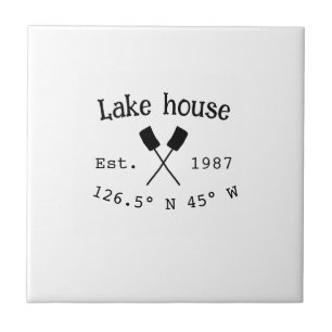 Carreau Lake house et. Date année coordonnées personnalisé