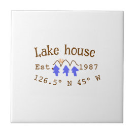 Carreau Lake house et. Date année coordonnées personnalisé