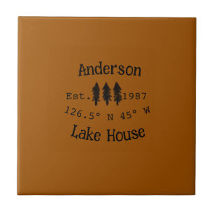Carreau Lake house et. Date année coordonnées personnalisé