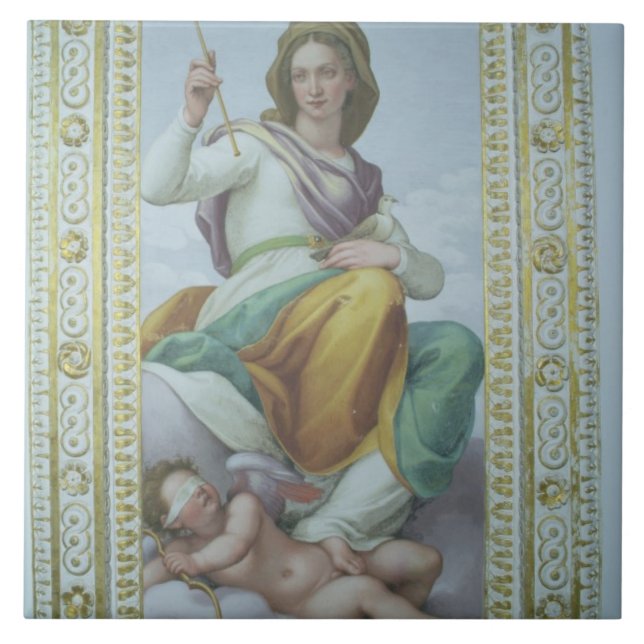 Carreau L'allégorie de la chasteté (fresque) (Devant)