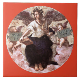 Carreau L'Allégorie de la POÉSIE Fresco par Raffaello Sanz