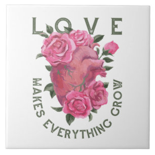 Carreau L'amour fait tout grandir - Art Floral Romantique