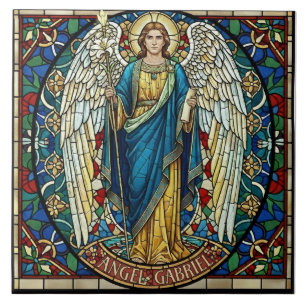 Carreau L'ange Gabriel Style vitrail Art d'archange