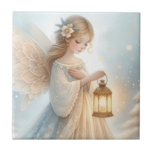 Carreau Lanterne d'ange céleste d'hiver de réconfort