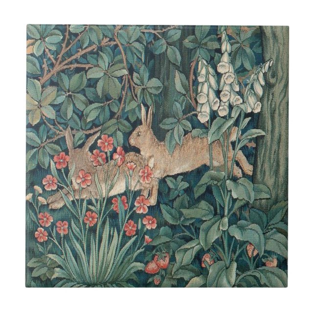 Carreau Lapin Dans La Forêt - William Morris (Devant)