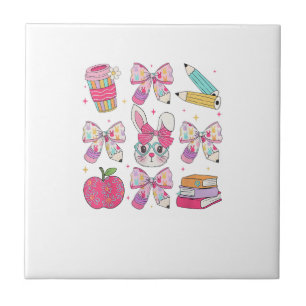 Carreau Lapin Drôle Coquette Nœud Papillon Professeur de L